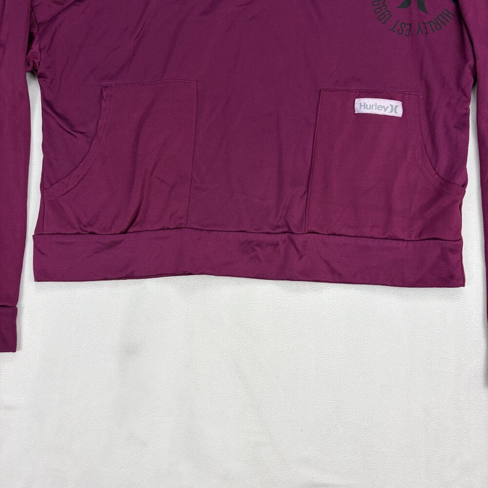 Hurley Women's Lightweight Cropped Hoodie Pullover M Plum - Picture 7 of 10